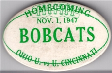 1947 St. Louis Button Company (St. Louis, MO) U. Cincinnati @ Ohio U. NCAA Ftbl. Homecoming Pin
