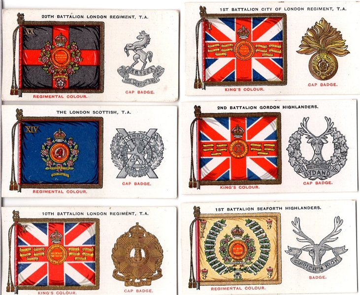 1930 John Player & Sons “Regimental Standards and Cap Badges Non-Sports- 1 Near Complete Set of 49/50 Cards