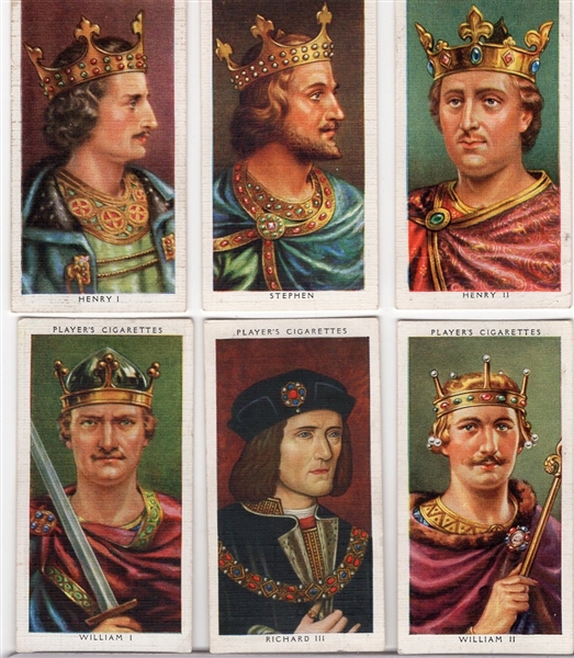 1935 John Player & Sons “Kings & Queens of England”- 1 Complete Set of 50 Cards