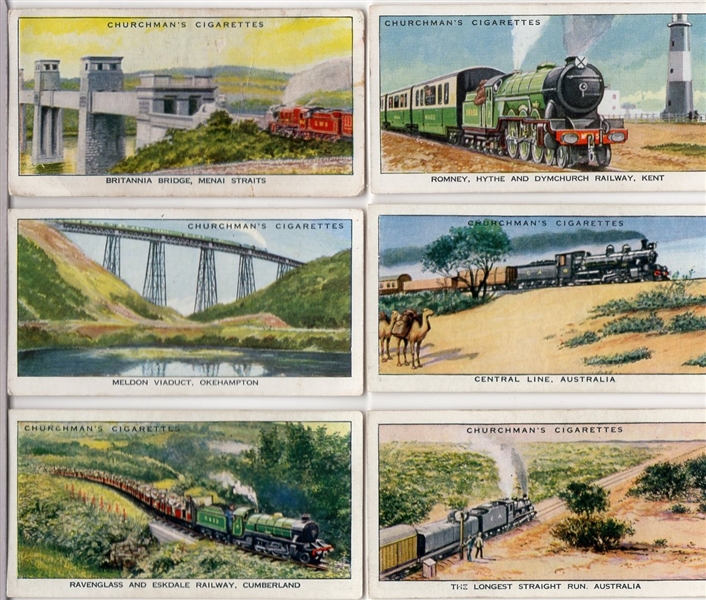 1937 Churchman’s “Wonderful Railway Travel” Non-Sports- 1 Complete Set of 50 Cards