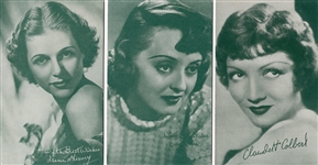 1930’s-40’s Exhibit Actress Salutations Green Tint Non-Sports- 5 Diff. Cards