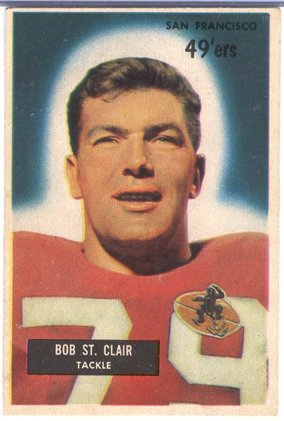 1955 Bow Fb- #101 Bob St. Clair, 49ers- RC