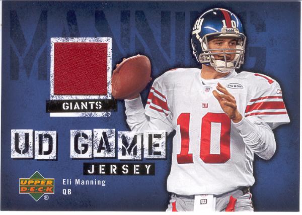 2006 Upper Deck Football- "Game Jerseys"- #GJ-EM Eli Manning, Giants
