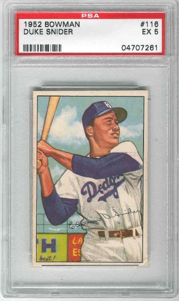 1952 Bowman Bb-#116 Duke Snider, Dodgers- PSA Ex 5