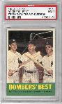 1963 Topps Baseball- #173 Bombers’ Best- Tresh/ Mickey Mantle/ Richardson- PSA NM 7 