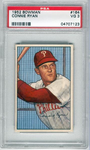 1952 Bowman Bb- #164 C. Ryan, Phils- PSA Vg 3 