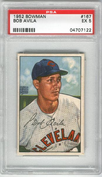1952 Bowman Bb- #167 Bob Avila, Indians- PSA Ex 5 