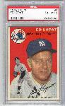 1954 Topps Bb- #5 Ed Lopat, Yankees- PSA Ex-Mt 6 