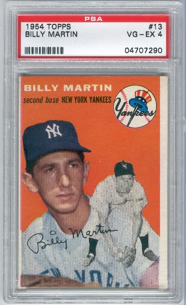 1954 Topps Bb- #13 Billy Martin, Yankees- PSA Vg-Ex 4 