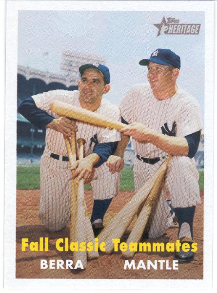 2007 Topps Heritage Nat`l. Convention VIP Bb- #411 Fall Classic Teammates- Yogi Berra & Mickey Mantle