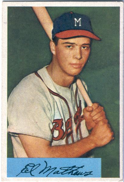 1954 Bowman Bb- #64 Eddie Mathews, Braves