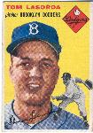 1954 Topps Bb- #132 Tom LaSorda, Dodgers- RC