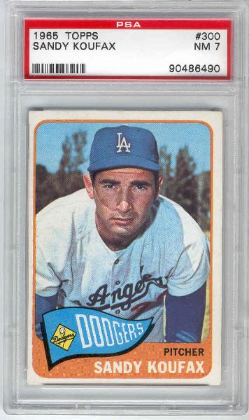 1965 Topps Baseball- #300 Sandy Koufax- Dodgers- PSA NM 7 