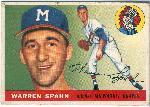 1955 Topps Bb- #21 Warren Spahn, Braves