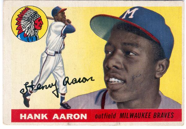 1955 Topps Bb- #47 Hank Aaron, Braves