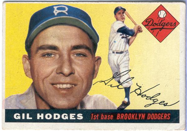 1955 Topps Bb- #187 Gil Hodges, Dodgers