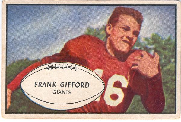 1953 Bowman Fb- #43 Frank Gifford, Giants