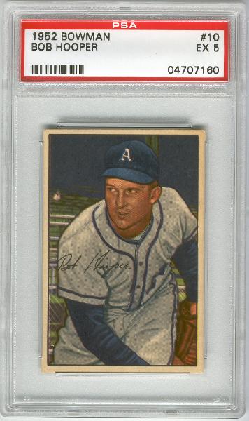 1952 Bowman Bb- #10 Hooper- A’s- PSA Ex 5