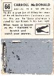 1951 Topps Magic FB- #66 Carroll McDonald, Florida