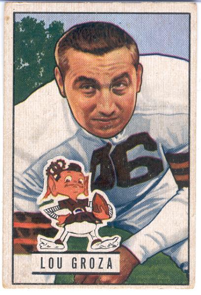 1951 Bow Fb- #75 Lou Groza, Browns