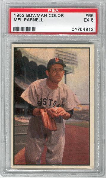 1953 Bowman Baseball Color- #68 Mel Parnell, Red Sox- PSA EX 5 
