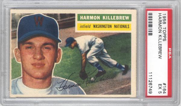 1956 Topps Baseball- #164 Harmon Killebrew, Washington- PSA EX 5 
