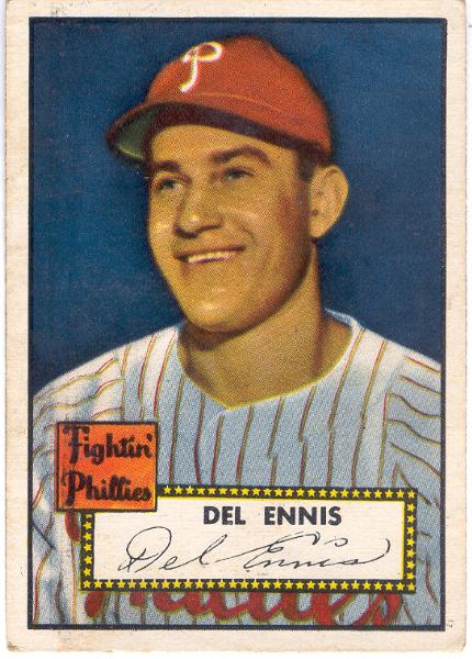 1952 Topps Bb- #223 Del Ennis, Phillies