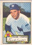 1952 Topps Bb- #307 Frank Campos, Washington