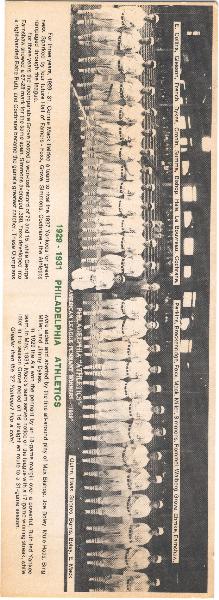 1974 TCMA 1929-31 Philadelphia Athletics- 22 Diff