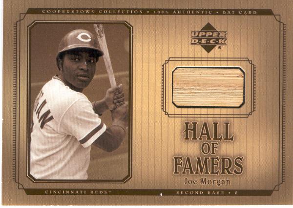 2001 Upper Deck Hall of Famers Bb- "Game Bat"- #B-JMo Joe Morgan, Reds