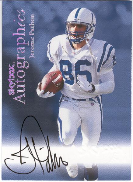 1999 Skybox Premium Ftbl.- "Autographics"- Jerome Pathon, Colts