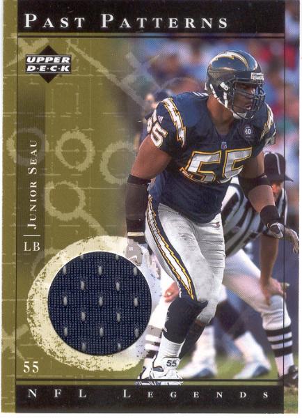 2001 Upper Deck Legends Ftbl.- "Past Patterns"- #PP-JS Junior Seau, Chargers