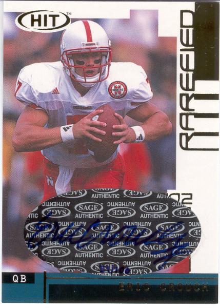2002 Sage Hit Ftbl.- "Autographs Rarefied Gold"- #H7 Eric Crouch, Nebraska- #51/100