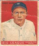 1933 World Wide Gum Bb- #8 Dave Harris, Senators