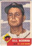 1953 Topps Bb- #245 Bill Norman, Browns- Hi #