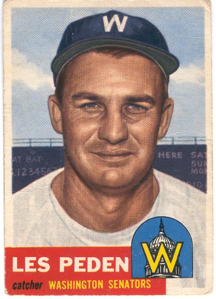 1953 Topps Bb - #256 Les Peden, Washington- Hi # 