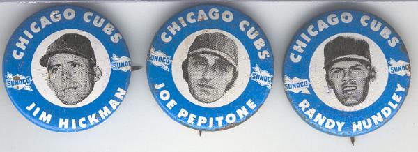1969 Sunoco- Chicago Cubs Pin- 3 Diff.