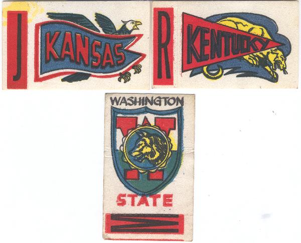 1961 Topps “Flocked Stickers” - 3 Diff.