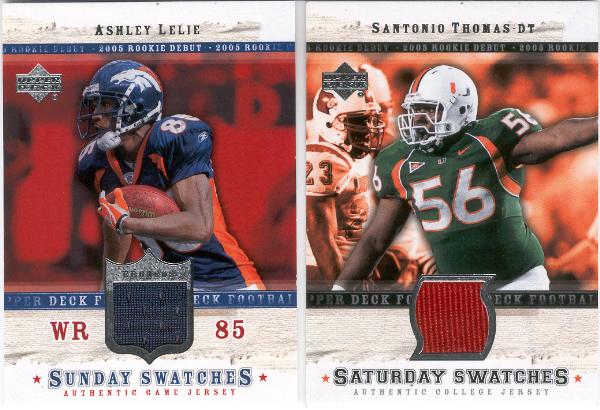 2005 Upper Deck Rookie Debut Ftbl.- 2 Diff. Jersey Cards