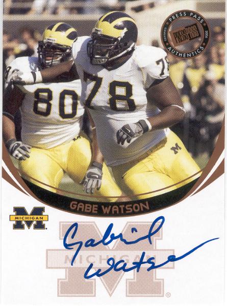 2006 Press Pass Ftbl.- "Autographs"- Gabe Watson, Michigan