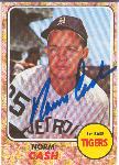 1968 Topps #256 Norm Cash- Autographed!