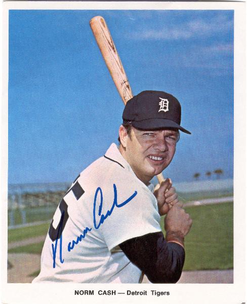 Norm Cash Autographed Team Issued 7” x 8 ¾”