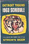 1963 Detroit Tigers Stroh’s Beer Schedule