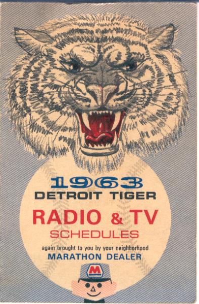 1963 Detroit Tigers Marathon Gasoline Schedule