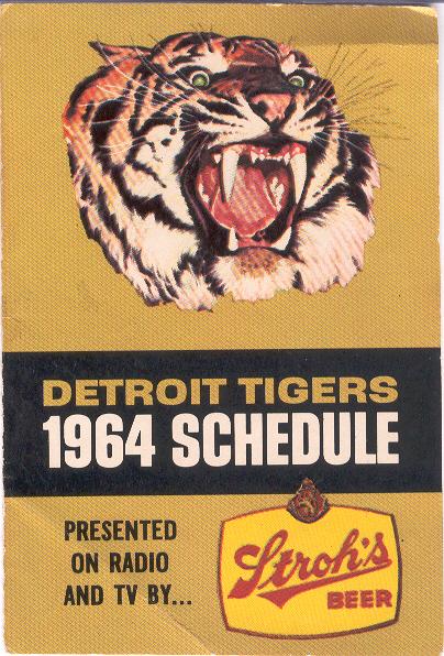1964 Detroit Tigers Stroh’s Beer Schedule