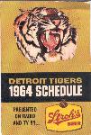 1964 Detroit Tigers Stroh’s Beer Schedule
