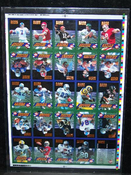 1994 Collectors Edge Football- 1 Uncut "Boss EQ II" Complete Set Sheet of 25! 