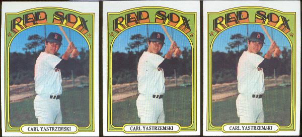 1972 T Bb- #37 Carl Yastrzemski- 3 Cards