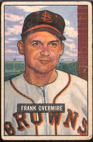 1951 Bow Bb- Hi#- #280 Overmire, Yankees