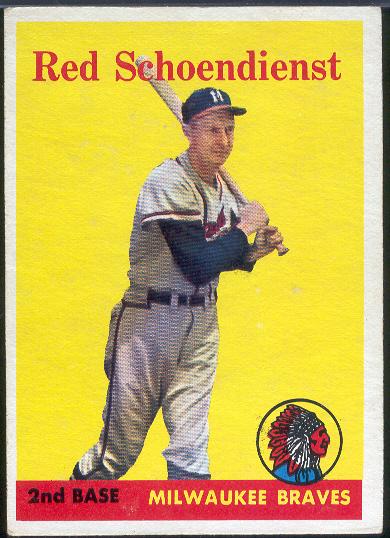 1958 T Bb- #190 Red Schoendienst